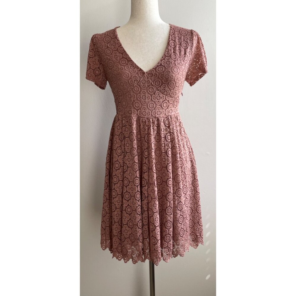 Altar'd State Lace Dress Women's Small Rose Color Fit and Flare coquette
